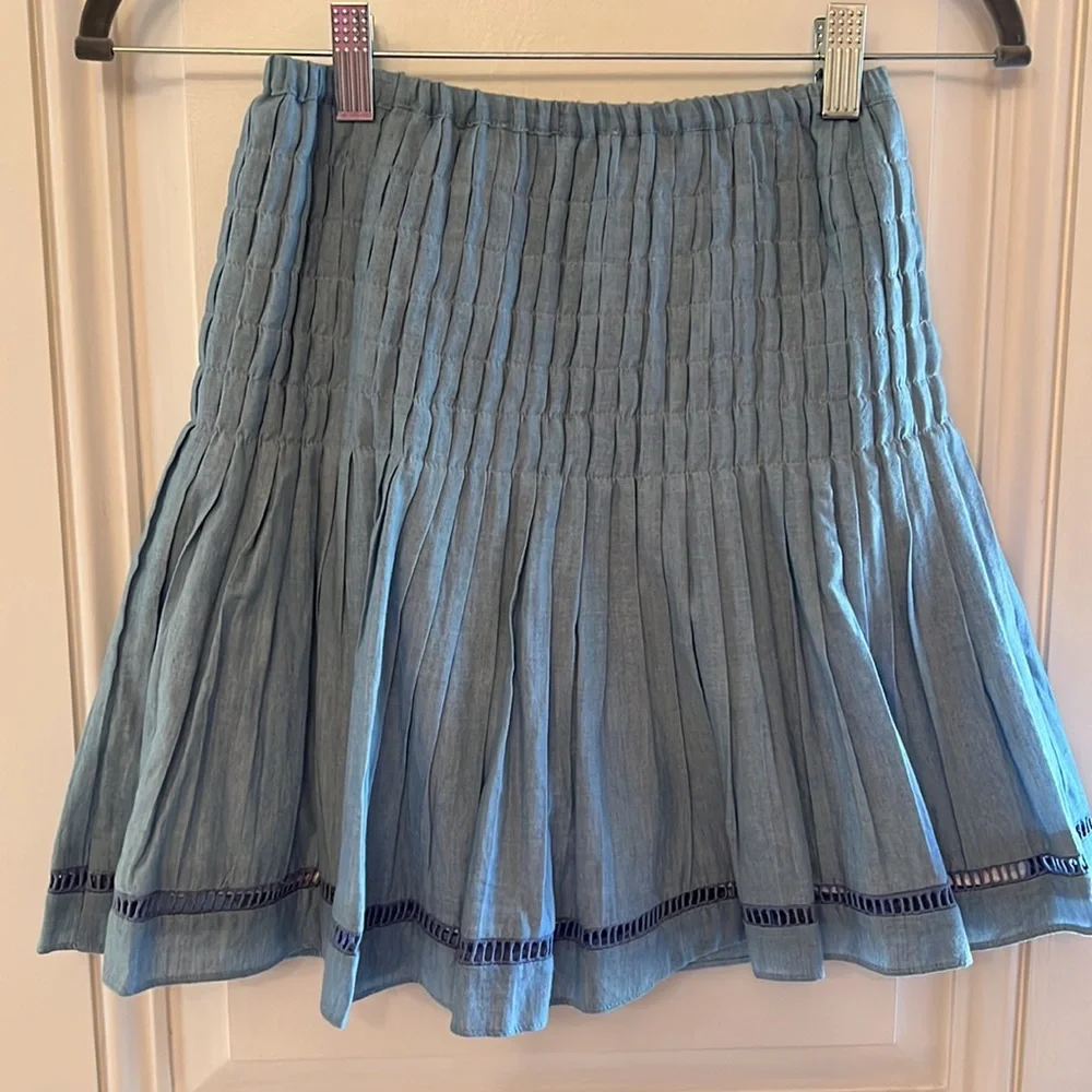 NWOT  Tuckernuck XS chambray mini skirt - Picture 3 of 7